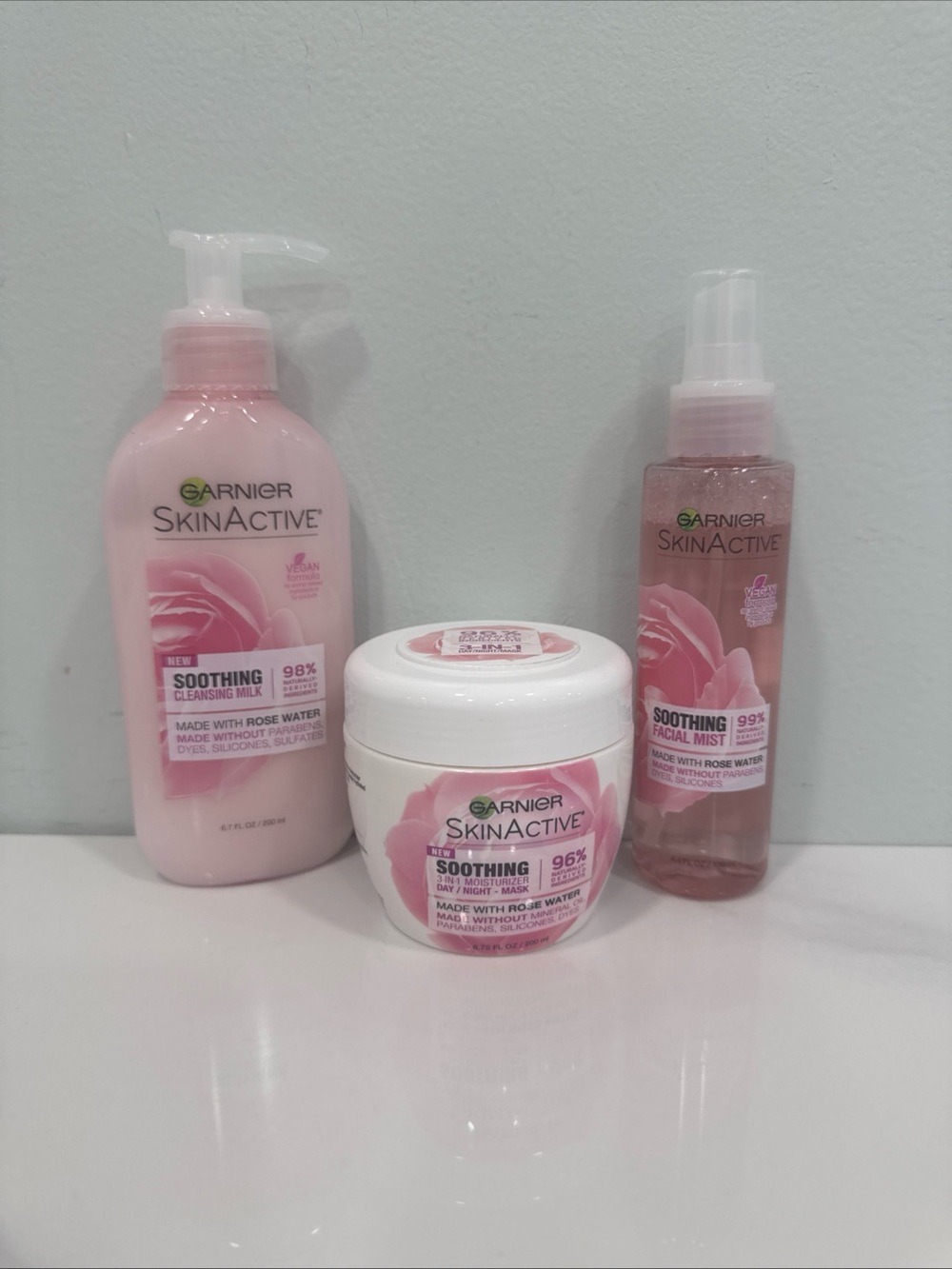 Garnier SkinActive Pink Rose Soothing Skincare Trio